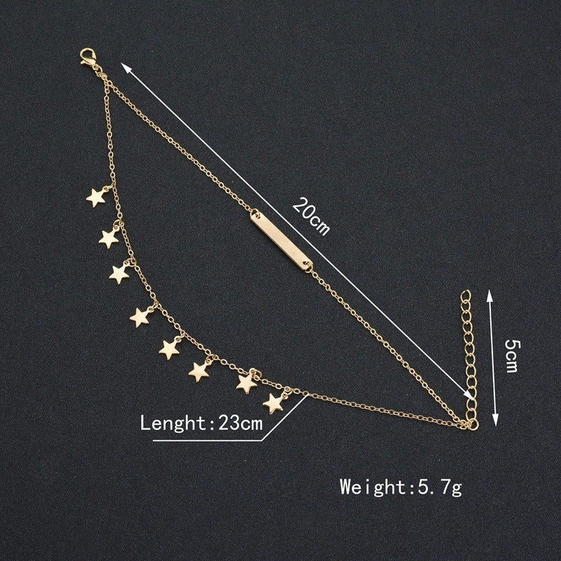 Design Sense Foot Ornaments Multi-layer Pendant Anklet Female Accessories