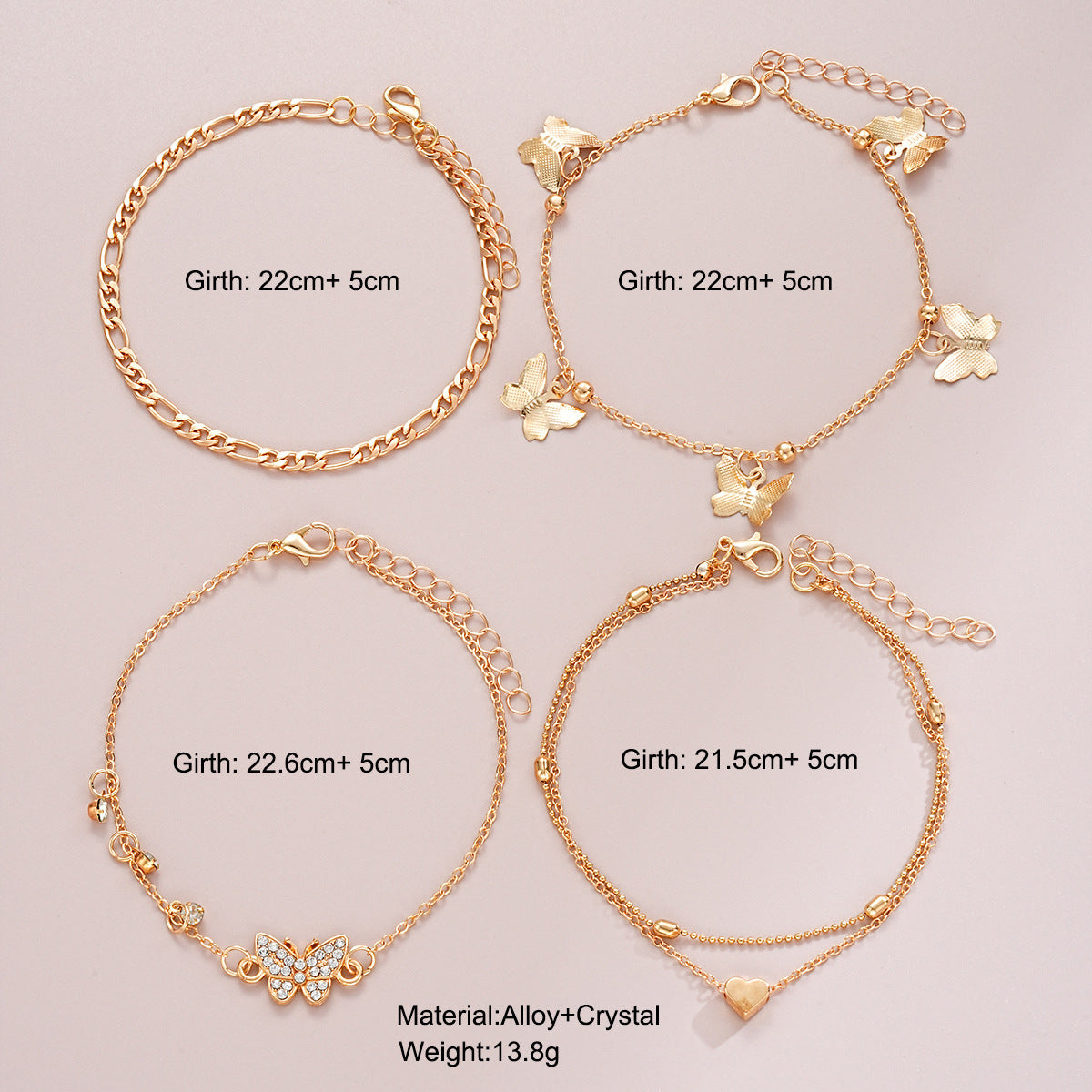 Butterfly Pendant All-match Good-looking Anklet High Sense