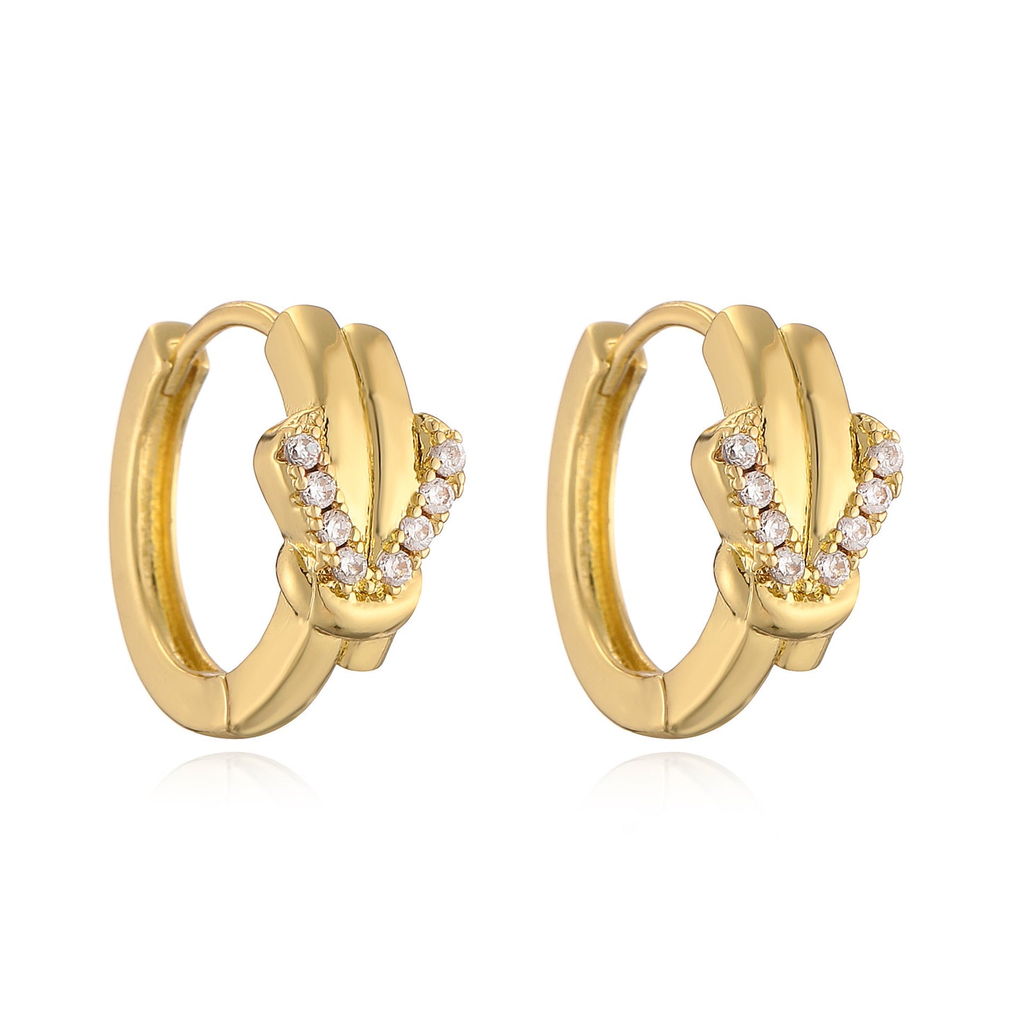 Full Diamond Vachette Clasp Earrings